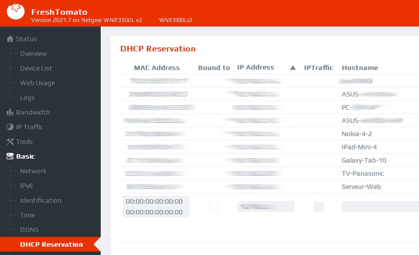 DHCP reservation